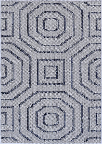 Vanuatu Hale Charcoal Geometric Flatweave Rug