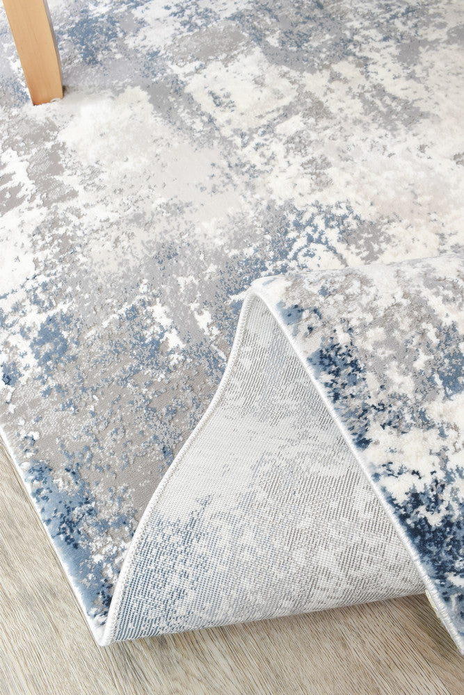 Eternal Misty Navy Grey Hallway Runner - Turkish-inspired hallway runner rug from Treasures of Turkey