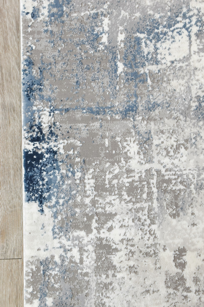 Eternal Misty Navy Grey Hallway Runner - Turkish-inspired hallway runner rug from Treasures of Turkey