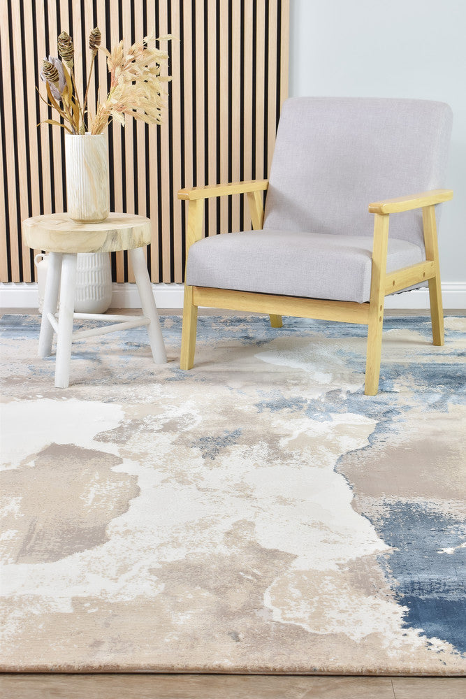 Eternal Cloud Navy Beige Modern Rug - Turkish-inspired modern rug from Treasures of Turkey