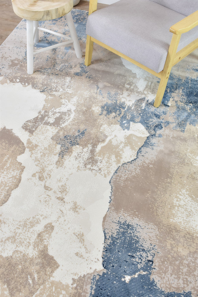 Eternal Cloud Navy Beige Modern Rug - Turkish-inspired modern rug from Treasures of Turkey