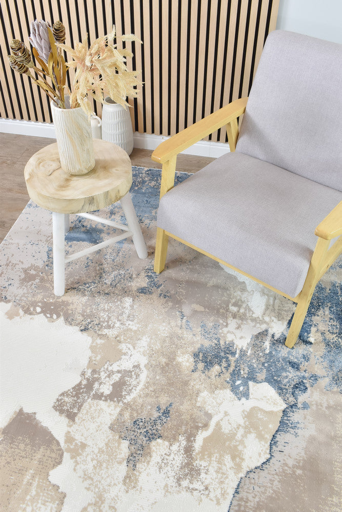 Eternal Cloud Navy Beige Modern Rug - Turkish-inspired modern rug from Treasures of Turkey
