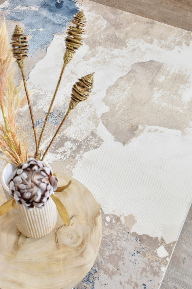 Eternal Cloud Navy Beige Modern Rug - Turkish-inspired modern rug from Treasures of Turkey