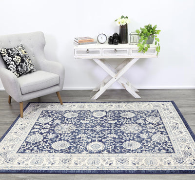 Delilah Navy Blue Traditional Rug Brand Ventures