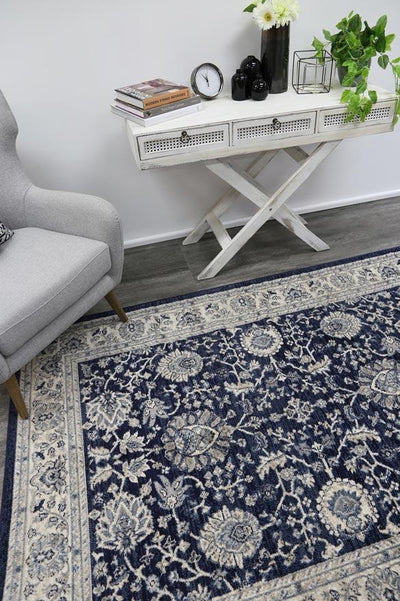 Delilah Navy Blue Traditional Rug Brand Ventures