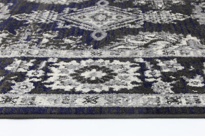 Delilah Traditional Navy Grey Rug Brand Ventures