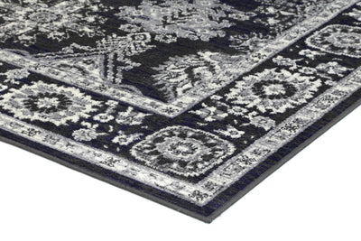 Delilah Traditional Navy Grey Rug Brand Ventures