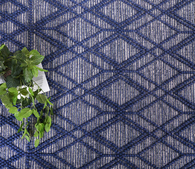 Himadri Trellis Blue Contemporary Wool Blend Rug Brand Ventures | Treasures of Turkey