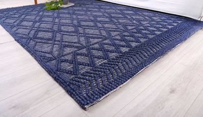 Himadri Trellis Blue Contemporary Wool Blend Rug Brand Ventures | Treasures of Turkey