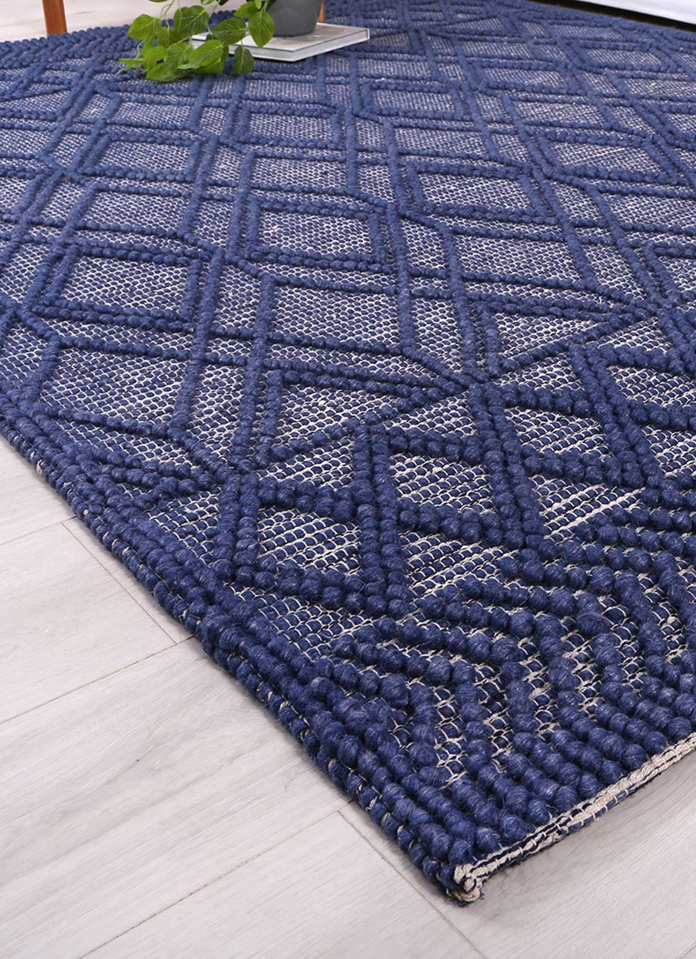 Himadri Trellis Blue Contemporary Wool Blend Rug Brand Ventures | Treasures of Turkey
