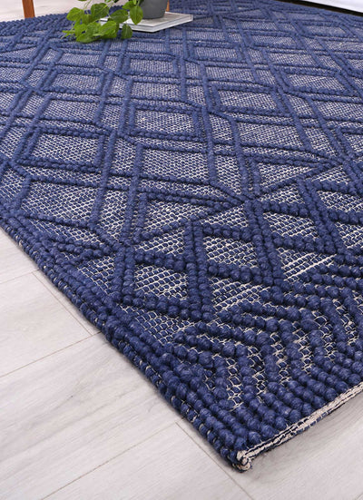 Himadri Trellis Blue Contemporary Wool Blend Rug Brand Ventures | Treasures of Turkey