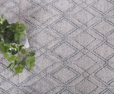 Himadri Trellis Grey Contemporary Wool Blend Rug Brand Ventures