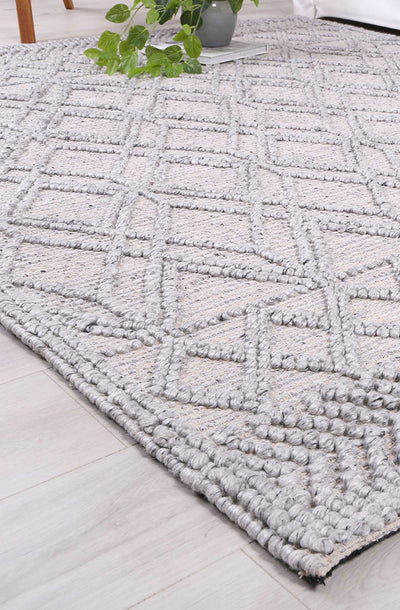 Himadri Trellis Grey Contemporary Wool Blend Rug Brand Ventures