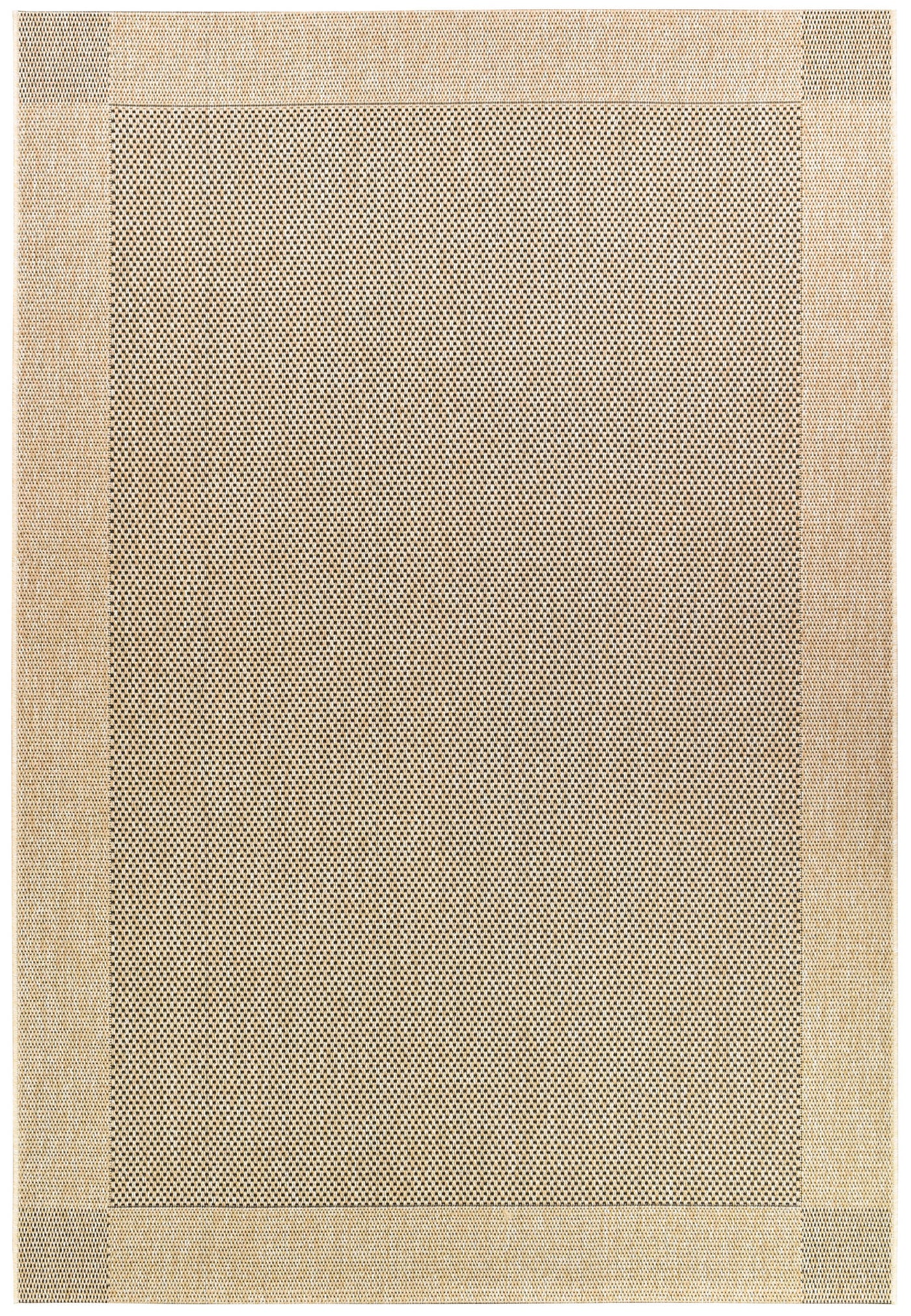 Outdoor Sisal Sisal Sand Black Rug 3900-820.