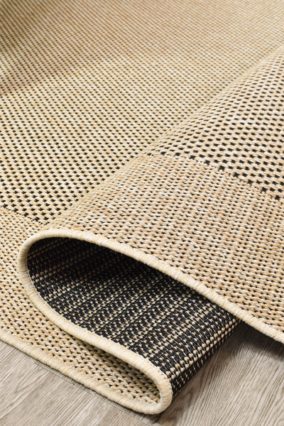 Outdoor Sisal Sisal Sand Black Rug 3900-820.