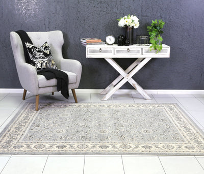 Delilah Grey Cream Border Rug Brand Ventures