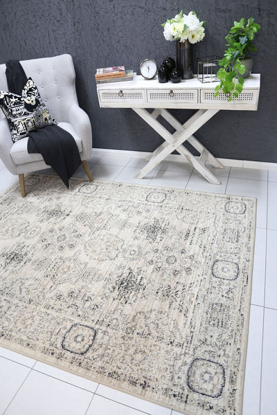 Delilah Cream Grey Contemporary Rug Brand Ventures
