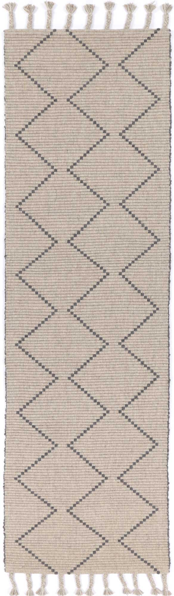 Anjuna Zig-Zag Wool Blend Ash Rug.