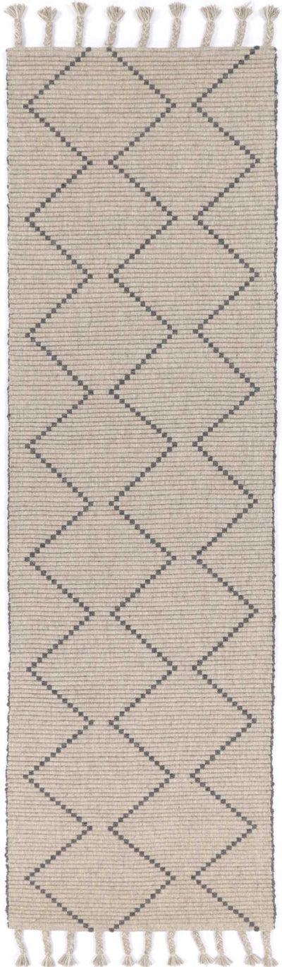 Anjuna Zig-Zag Wool Blend Ash Rug.
