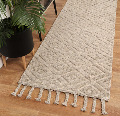 Anjuna Diamond Wool Blend Ash Rug (No Tassel) | Treasures of Turkey