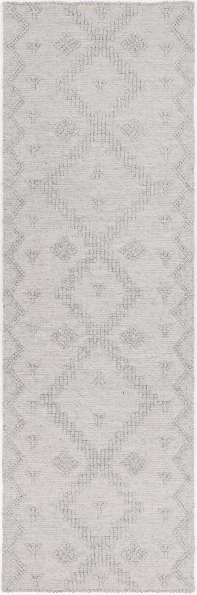 Anjuna Aztec Wool Blend Grey Rug (No Tassel).