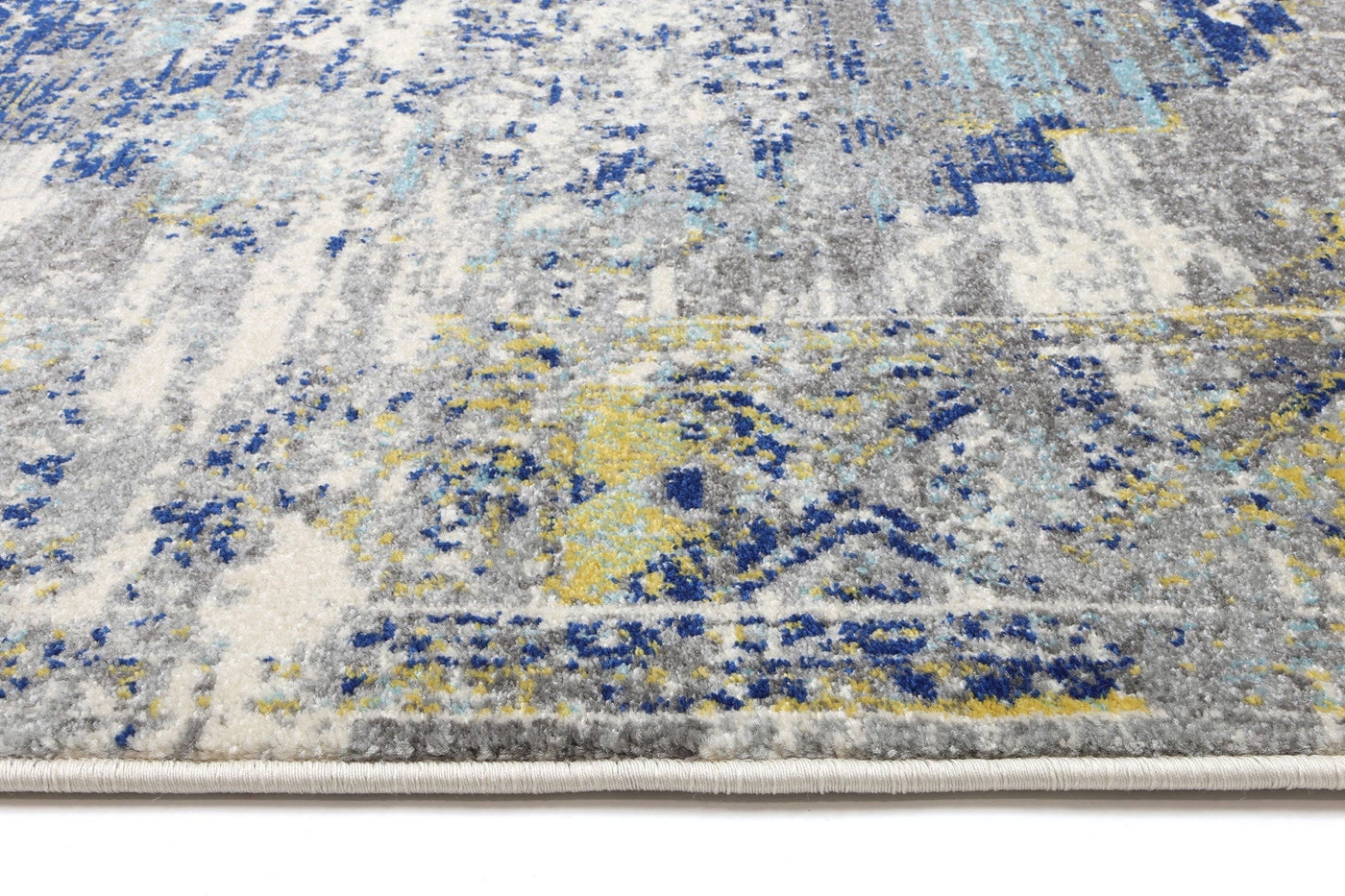 Crete Faded Blue and Yellow Rug Brand Ventures