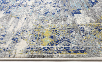 Crete Faded Blue and Yellow Rug Brand Ventures