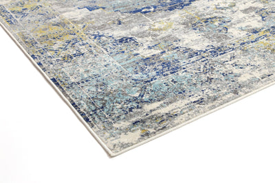 Crete Faded Blue and Yellow Rug Brand Ventures