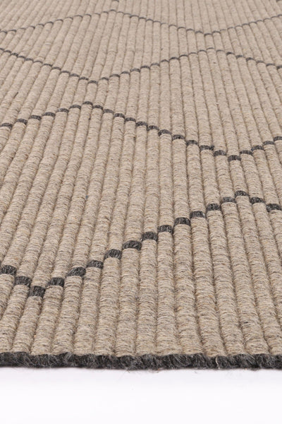 Anjuna Zig-Zag Wool Blend Ash Rug.