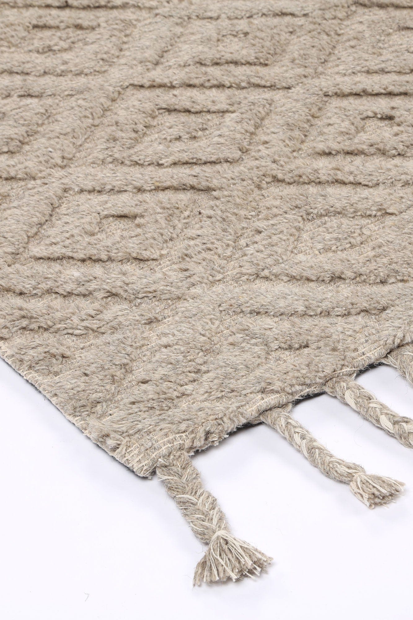 Anjuna Diamond Wool Blend Ash Rug (No Tassel) | Treasures of Turkey