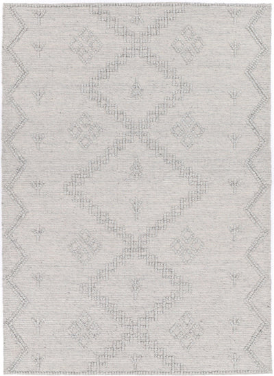 Anjuna Aztec Wool Blend Grey Rug (No Tassel).