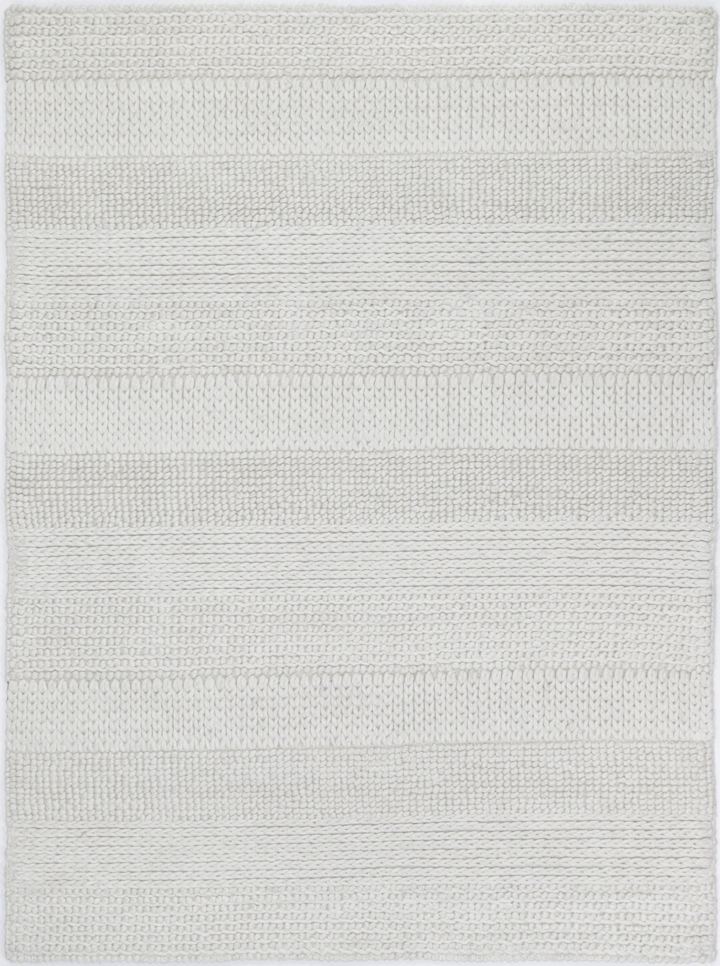 Handmade Zara White Wool Rug.