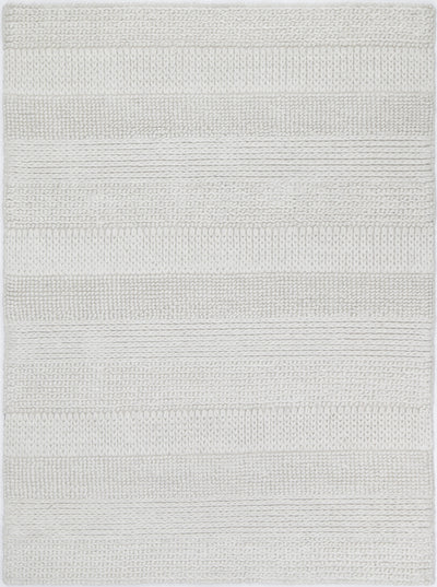 Handmade Zara White Wool Rug.