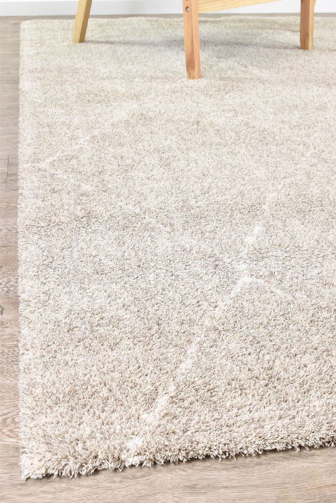 Tango Diamond Latte Rug - Turkish-inspired shaggy rug from Treasures of Turkey