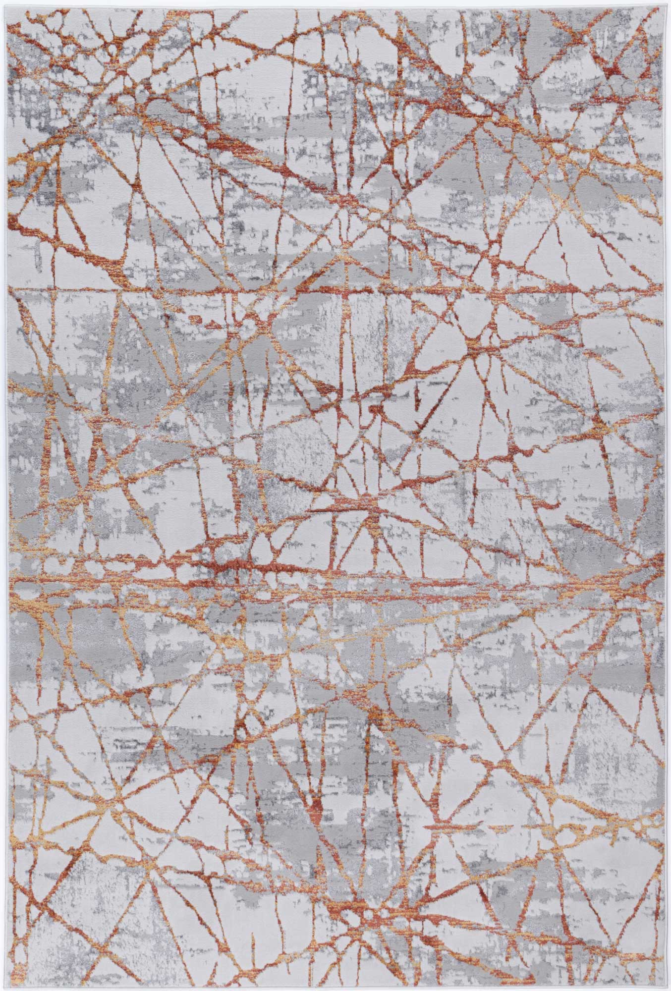 Malo James Grey & Orange Geometric Rug.