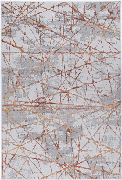 Malo James Grey & Orange Geometric Rug.