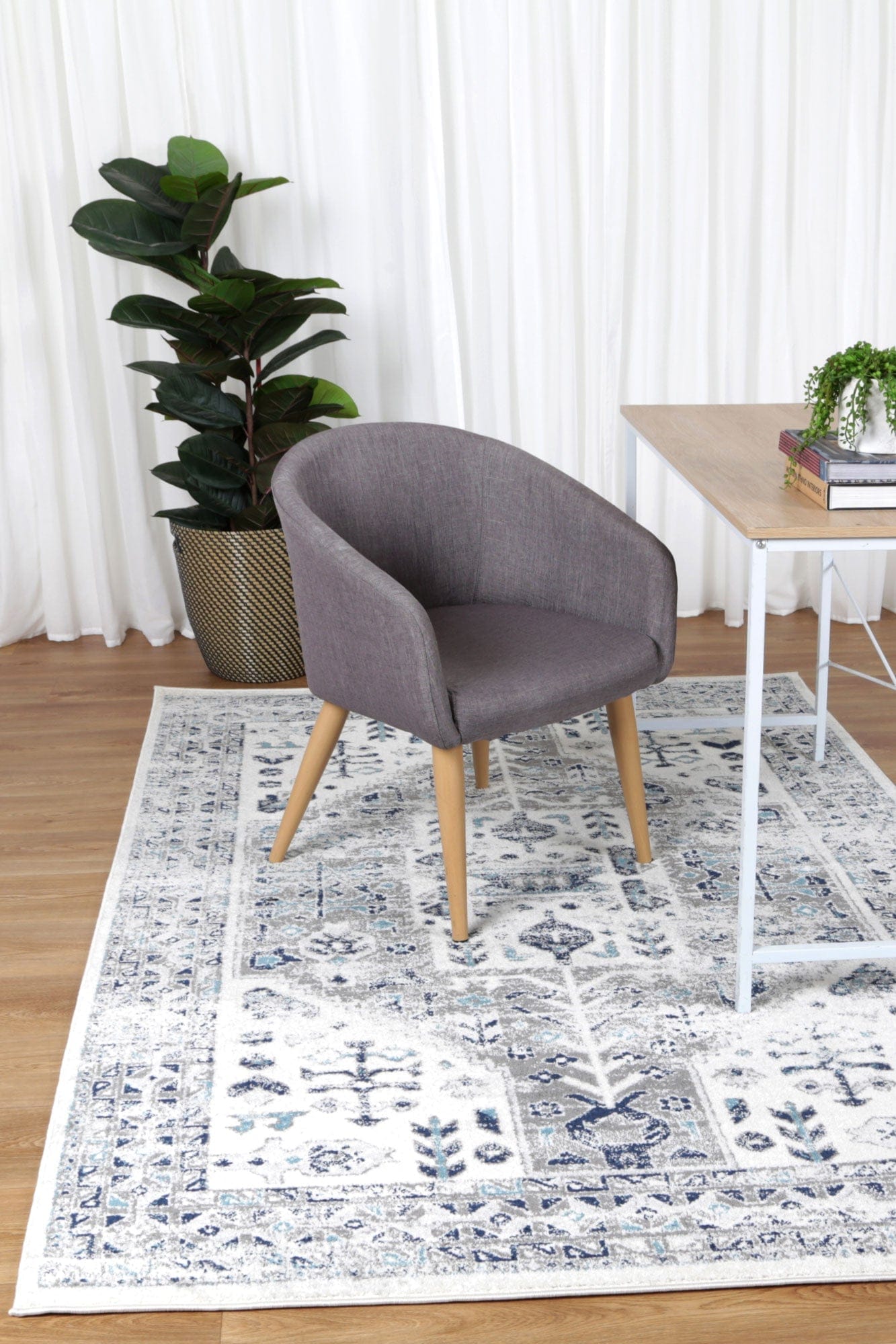 Navana Cream Blue Traditional Rug Brand Ventures