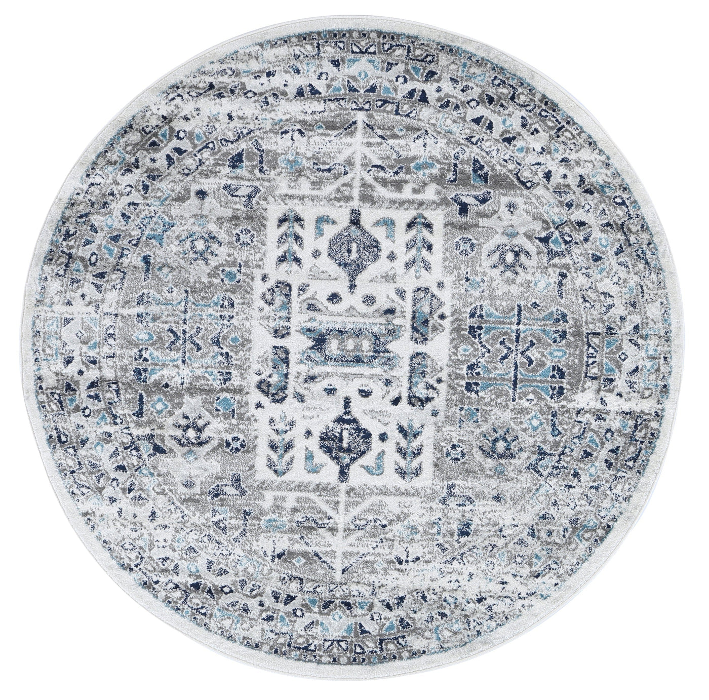 Navana Cream Blue Traditional Rug Brand Ventures