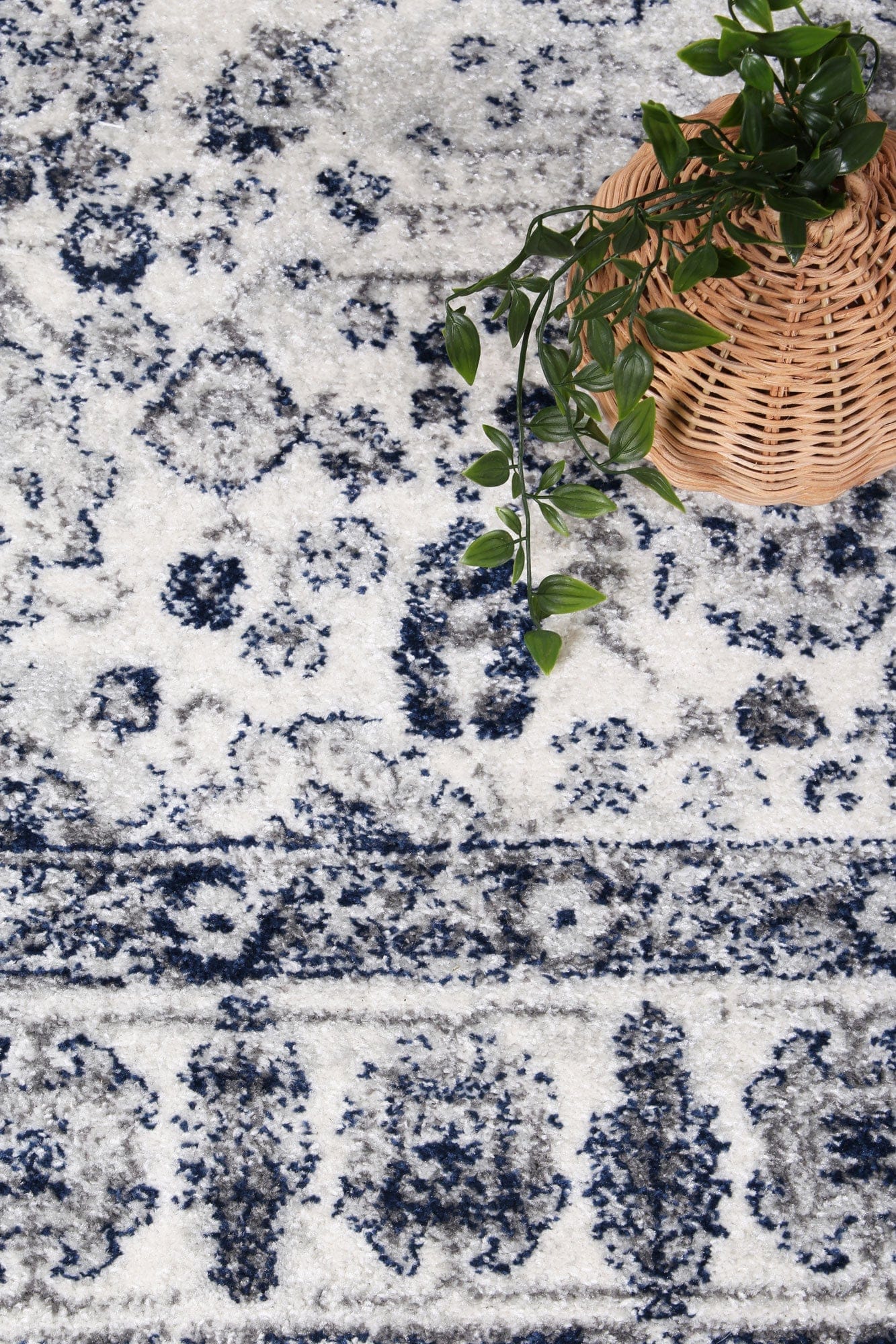 Navana Navy Cream Traditional Rug Brand Ventures