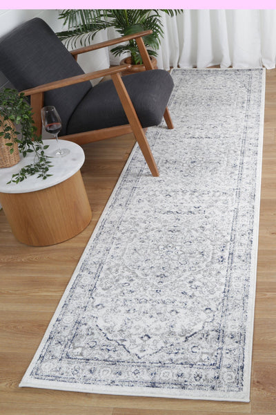 Navana Cream Navy Floral Rug Brand Ventures