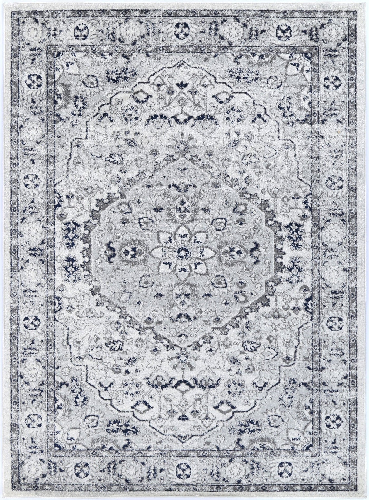 Navana Cream Navy Floral Rug Brand Ventures