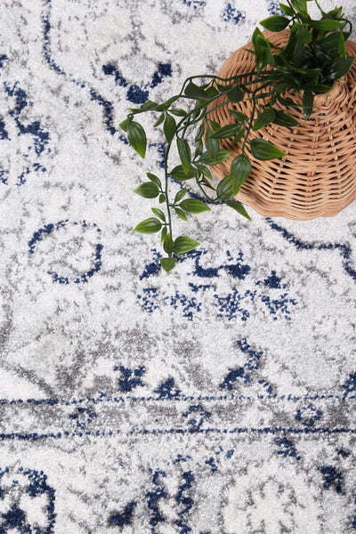 Navana Cream Navy Floral Rug Brand Ventures
