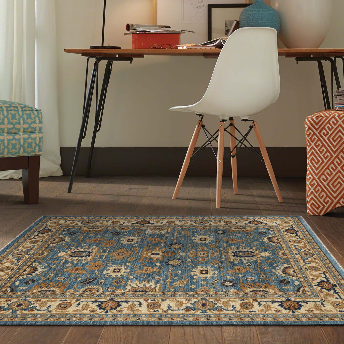 Persian Blue Aztec Saray Rugs