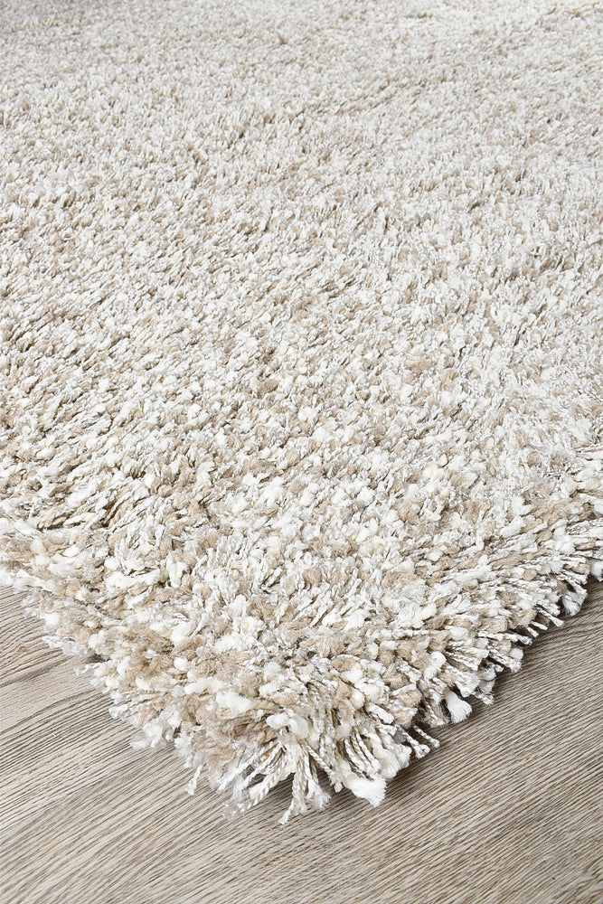 Plain Portland Shaggy Rug Beige - Turkish-inspired shaggy rug from Treasures of Turkey