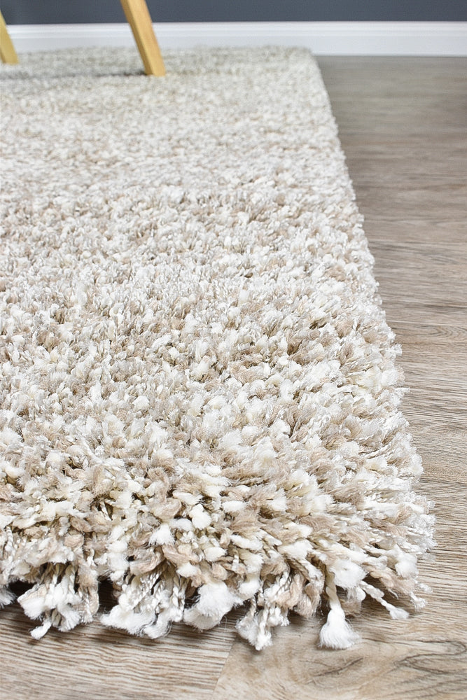 Plain Portland Shaggy Rug Beige - Turkish-inspired shaggy rug from Treasures of Turkey