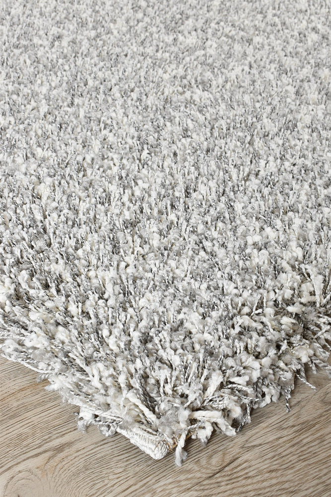 Plain Portland Shaggy Rug Grey - Turkish-inspired shaggy rug from Treasures of Turkey