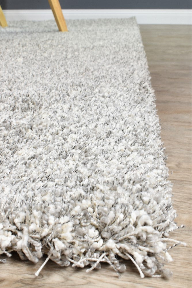 Plain Portland Shaggy Rug Grey - Turkish-inspired shaggy rug from Treasures of Turkey