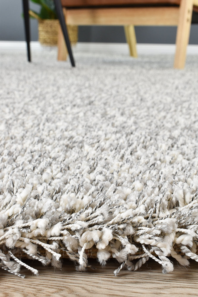 Plain Portland Shaggy Rug Grey - Turkish-inspired shaggy rug from Treasures of Turkey