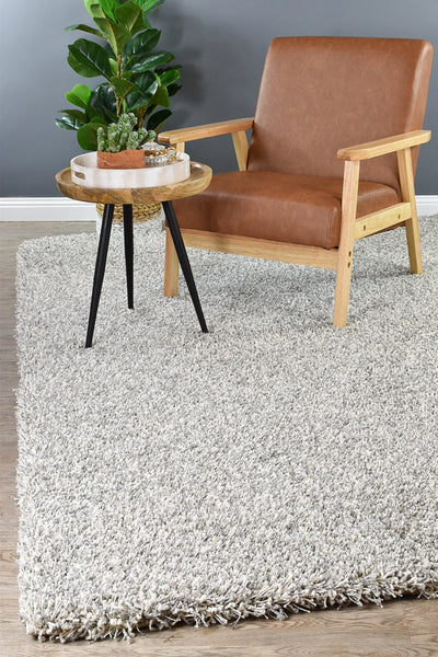 Plain Portland Shaggy Rug Grey 6699