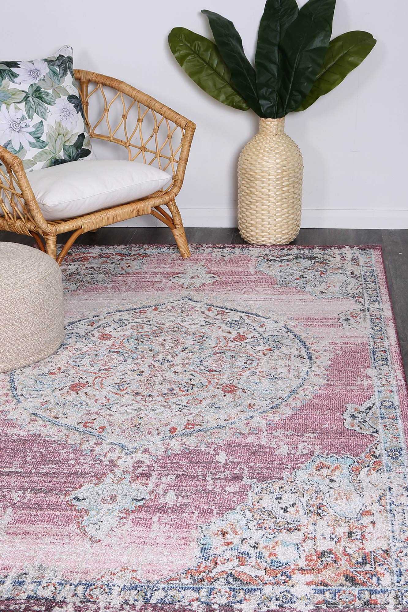Konya Medalion Transitional Blush Rug Brand Ventures